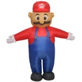 Inflatable Mario costume featuring red hat and blue overalls for adult party cosplay - Mario / One Size