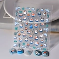 3D relief nail stickers Co-075 featuring cute monkeys and ducks in a hot spring theme - Cartoon Hot Spring Monkey Style (CO-075)