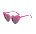 Sparkly pink heart-shaped sunglasses with dark grey lenses and UV400 protection - Wine Red