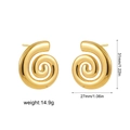 Detailed size and weight chart of gold textured spiral stud earrings for women - Stainless Steel Spiral 22784_5