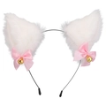 Solid White Pink Bow