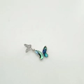 Detail of silver butterfly pendant with abalone shell and sparkling crystals - Silver Butterfly (Abalone Shell)