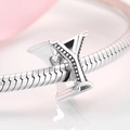 Charm lettera Y in argento sterling S925 su bracciale a serpente per gioielli fai da te - Lettera Y