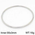 Minimalist 3mm silver titanium steel stackable bangle with 55mm inner diameter - 1Pc-Silver (KB179806-LO)