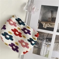 Detailed view of white pleated floral makeup bag with colorful polka dots on aesthetic background - Shrapnel Bag/Small / Colorful Floral Shrapnel Bag