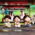 Ancient style Tang Dynasty lady figurine with cat and fan for room decoration - Large Trio Lady Set (D1213-2)
