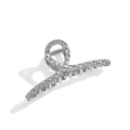 Haarklammer aus Silber mit geometrischem Design und strukturierter Metalloberfläche - F529-2/Gesteppt Twist Silber