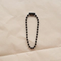 2,4 mm schwarze Metallkugelkette mit passendem Kunststoffverbinder für DIY Schlüsselanhänger - Schwarz (20 Stück)