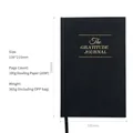 A5 black linen gratitude journal with gold foil lettering and 136x210mm dimensions - Black