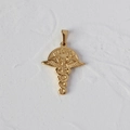 18K gold plated titanium Caduceus pendant necklace with MEDICO engraving in golden finish - L12 Angel Wings