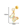 Golden butterfly cartilage earring with iridescent wings and sparkling zircon accents - Gold Aurora Butterfly Pendant (AMY5-4#Gold)