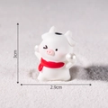 Mini-Kuh-Figur aus Harz mit rotem Schal für Mikro-Landschaft DIY Dekoration - 6# Mit Schneeball
