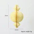 Pale yellow honeycomb paper ornament 15cm x 8.5cm for Christmas party hanging decor - 15CM Small Cream Style D