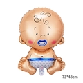 Blue baby boy shaped foil balloon with pacifier and The Boy text, 73x48cm size - 73*48cm / Baby Boy with Pacifier