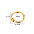 Gold stainless steel hoop ring with micro-pave zircons and 8mm inner diameter size info - Style with Ball and Round Zirconia (0182-1#金)