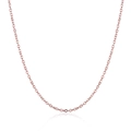 Dettaglio della catena a serpente piatta oro rosa con maglie fitte e finitura lucida - Catena a O 45+5cm / Oro rosa