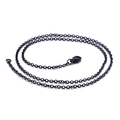 Collana retrò con frange in acciaio al titanio con catena a O nera galvanizzata - 45cm x 1,8mm / Nero