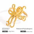 Unique octopus tentacle ring crafted in 18K gold plated stainless steel for ocean style - 18K Gold Plated / Octopus Style (JZ21557)
