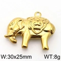 Ciondolo a forma di elefante in acciaio al titanio dorato, gioiello di 30x25mm - Stile Color Oro 30x25mm (KLJ6314-Z)
