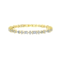 Gold plated S925 silver tennis bracelet with multi-shape white cubic zirconia - Multi-Shape Combination / 14K Gold Plated / 16.5cm