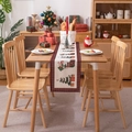Kerst tafelloper met rode ruitpatronen en feestelijke kerstboom bedrukkingen - 30x183cm / Rode Geruite Laarzen
