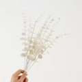 Artificial white eucalyptus leaves branch for home decor and wedding arrangement - White