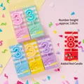 Colorful number candles for birthday cakes in assorted vibrant shades, 3.8cm height - PVC Box Candy Number Candle 3