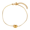 Minimalistisches Armband aus 18K vergoldetem Edelstahl mit Blasen-U-Anhänger - Bubble Buchstabe C (Gold)
