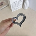 Translucent grey heart-shaped hair claw clip with gold spring for women - Heart Blue Gray