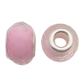 Pink faceted glass beads with metal edges for DIY bracelet jewelry making - Pink Transparent Faceted Glass Bead