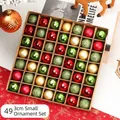 Set di 49 palline di Natale da 3cm in rosso verde e oro con finiture opache e lucide - Set Oro Rosso Verde 3cm (49 pz)