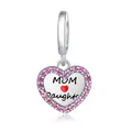 Mother And Daughter Heart Pendant 0360 / 925 Silver