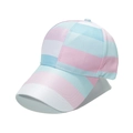 Rainbow striped baseball cap in pink, blue, and white cotton twill for men and women - M (56-58cm) / Pink Blue White Striped Style (B)
