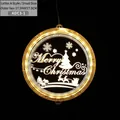 3D acrylic Christmas LED hanging light with warm yellow Merry Christmas deer patterns - 16CM Merry Christmas Style A