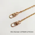 Light gold 6.2mm metal chain strap with swivel lobster clasps for handbags DIY - A7 O-Shaped Pressed Chain / 60CM