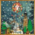 Weihnachts-Fensteraufkleber mit farbigem Weihnachtsmannkranz, Bäumen und Schneeflocken - 3er Set / XC25+27+60