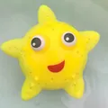 Yellow starfish squishy water toy with leak holes for baby bath and pool play - Yellow Bath Starfish Toy