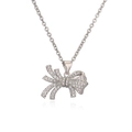Collier élégant avec pendentif nœud en argent et pavé de zircons étincelants - Argent (24531)