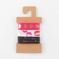 Three-roll ribbon set with pink hearts, red lip prints, and love typography patterns - Love Theme Ribbon Set 16mm*1.5m 3pcs