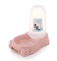 Distributore automatico di cibo e acqua rosa ad alta capacità per cani e piccoli gatti - Abbeveratoio (Rotondo) / Rosa