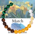Bracciale pietra di nascita marzo con malachite, citrino e occhio di tigre - Marzo