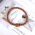 Nordic magnetic curtain tieback with dark coffee wooden beads for home decor - Brown
