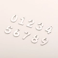 Pendentifs chiffres 0-9 minimalistes en acier inoxydable argenté pour bijoux DIY - Couleur Acier