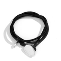 Double-layer black velvet choker with large silver buckle and white pearl pendant - Black Bracelet