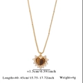 Herzanhänger aus Tigerauge in Gold mit Kristallakzenten und Details zur Kettenlänge - Tigerauge Herz/F