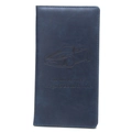 Dark blue leather car insurance and registration holder with embossed car logo - Dark Blue