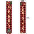 Set striscioni natalizi 180x30 cm scacchi rossi neri Merry Christmas decorazione - MC01 Rosso Nero Plaid Buon Natale
