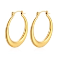 Klassische runde Creolen aus 18K vergoldetem Edelstahl mit polierter Oberfläche für Damen - 25mm / Gold