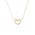 Elegante ciondolo a cuore vuoto dorato con catena sottile in stile minimalista - N303173-Ciondolo a Cuore Vuoto d'Oro