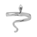 Polished silver snake ring featuring a wrap-around design and sleek metallic finish - Silver Snake Cuff B10